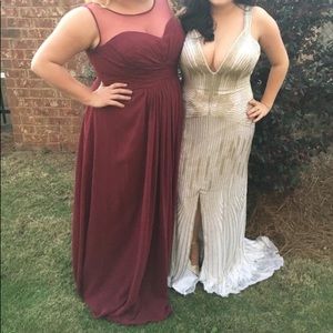 Maroon floor length gown